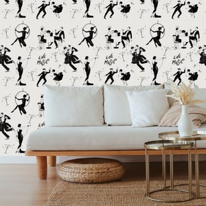 Roaring 20's Peel & Stick Removable Wallpaper, Art Deco Wallpaper, Removable Wallpaper, Jazz Wallpaper, Speakeasy Wallpaper, 1920s wallpaper