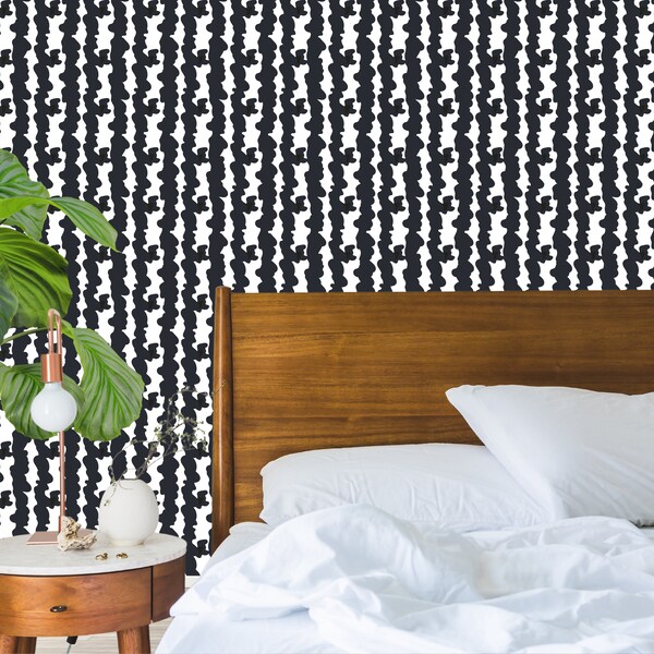 Funky Black and White Wallpaper Etsy