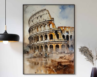 Rome Travel Print, Colosseum Poster, Rome Poster, Italy Print, Italy Poster, Wedding Gift, Colosseum Wall Art, Rome Wall Art