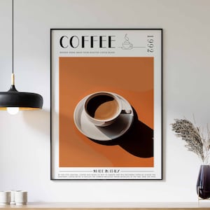 Coffee Print, Kitchen Decor, Coffee Poster, Coffee Art, Coffee Lovers Gift, Coffee Wall Decor, Retro Wall Decor, Vintage Decor