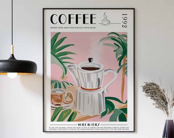 Coffee Print, Kitchen Decor, Coffee Poster, Coffee Art, Coffee Lovers Gift, Coffee Wall Decor, Retro Wall Decor, Vintage Decor