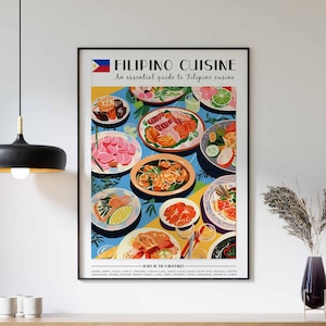Food Print, Filipino Food Poster, Food Art, Kitchen Decor, Retro Wall Decor, Kitchen Wall Art, Vintage Filipino Food Wall Art, Large Print