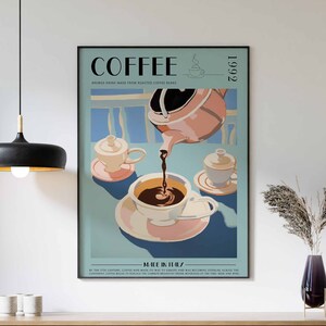 Coffee Print, Kitchen Decor, Coffee Poster, Coffee Art, Coffee Lovers Gift, Coffee Wall Decor, Retro Wall Decor, Vintage Decor