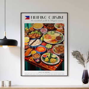 Food Print, Filipino Food Poster, Food Art, Kitchen Decor, Retro Wall Decor, Kitchen Wall Art, Vintage Filipino Food Wall Art, Large Print