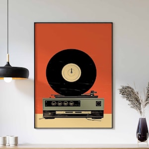 Retro Vinyl Music Print, Music Poster, Music Decor, Music Gift, Gift for Musician, Vinyl Lover Gift, Music Room Print