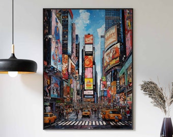 Times Square Print, Times Square art, Times Square poster, Times Square art print, New York art, New York print, Travel Print