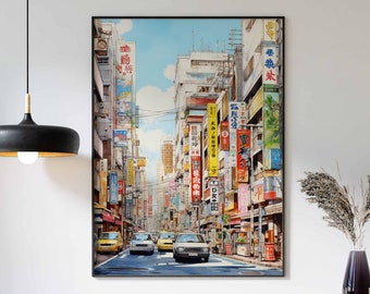 Druk Tokio, Sztuka ścienna Tokio, Plakat Tokio, Zdjęcie Tokio, Druk plakatu Tokio, Dekoracja ścienna Tokio, Druk plakatu Japonia, Azja