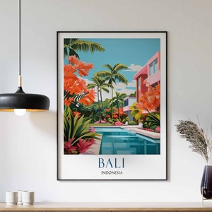 Bali Travel Print, Bali Travel Poster, Indonesia Wall Art, Tropical Paradise Print, Bali Beach Art, Southeast Asia Travel Decor, Travel Gift