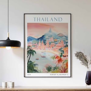 Thailand Travel Print, Thailand Travel Poster, Thailand Landscape Print, Thai Wall Art, Southeast Asian Travel Decor, Thailand Travel Gift
