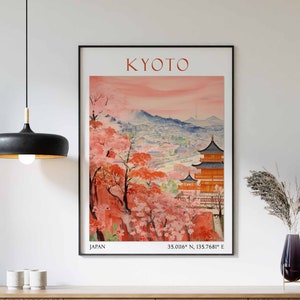 Kyoto Travel Print, Kyoto Travel Poster, Japan Wall Art, Japanese Travel Decor, Travel Gift, Japanese Wall Art, Kyoto Wall Art, Asian Print