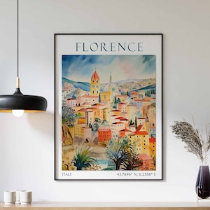 Florence Travel Print, Florence Travel Poster, Italy Wall Art, Italian Travel Decor, Travel Gift, Florence Cathedral Art, Italian Wall Art