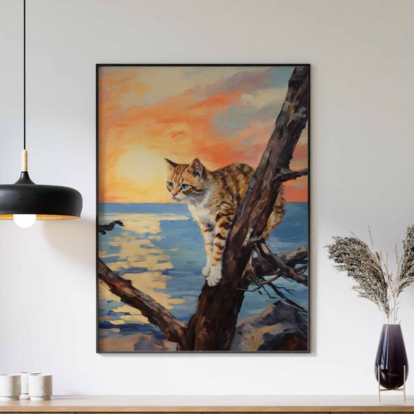 Beach Cats Art Etsy