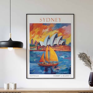 Sydney Travel Print, Sydney Travel Poster, Sydney Opera House Art, Australia Wall Art, Australian Travel Decor, Sydney Travel Gift