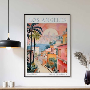 Los Angeles Travel Print, Los Angeles Travel Poster, California Wall Art, California Travel Decor, Los Angeles Travel Gift, American Poster