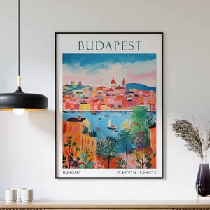Budapest Travel Print, Budapest Travel Poster, Hungary Wall Art, Budapest Travel Gift, Vintage Budapest Poster, European Travel Decor