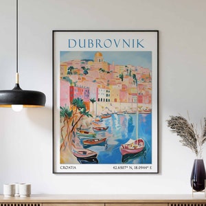 Dubrovnik Travel Print, Dubrovnik Travel Poster, Croatia Wall Art, Mediterranean Travel Decor, Dubrovnik Travel Gift, Dubrovnik Vacation Art