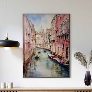 Venice Print, Venice Poster, Venice Wall Art, Venice Gondola Canal Travel Print, Pastel Wall Decor, Fine Art Print, Venice Gift