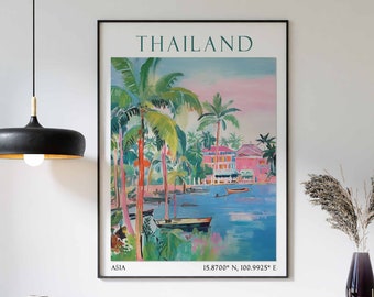 Thailand Travel Print, Thailand Travel Poster, Thailand Landscape Print, Thai Wall Art, Southeast Asian Travel Decor, Thailand Travel Gift