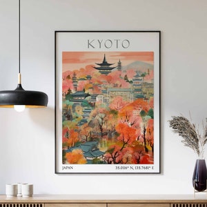 Kyoto Travel Print, Kyoto Travel Poster, Japan Wall Art, Japanese Travel Decor, Travel Gift, Japanese Wall Art, Kyoto Wall Art, Asian Print