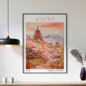 Kyoto Travel Print, Kyoto Travel Poster, Japan Wall Art, Japanese Travel Decor, Travel Gift, Japanese Wall Art, Kyoto Wall Art, Asian Print