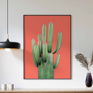 Kaktus Druck, Kaktus Poster, Vintage Kaktus Dekor, Wüstenpflanze Druck, Kaktus Wandkunst, Rustikales Dekor, Großdruck, Wohndekor, Büro Dekor