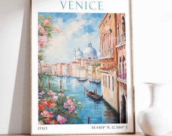 Venedig Print, Venedig Poster, Venedig Wandkunst, Venedig Gondel Kanal Reise Print, Pastell Wand-Dekor, Fine Art Print, Venedig Geschenk