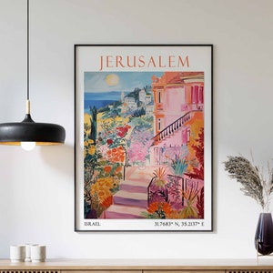 Jerusalem Travel Print, Jerusalem Travel Poster, Israel Wall Art, Jerusalem Art Print, Western Wall Art, Travel Gift, Israeli Travel Decor