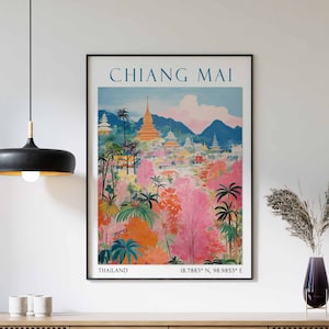 Chiang Mai Travel Print, Chiang Mai Travel Poster, Thailand Wall Art, Chiang Mai Travel Gift, Chiang Mai Vacation Art, Southeast Asian Decor