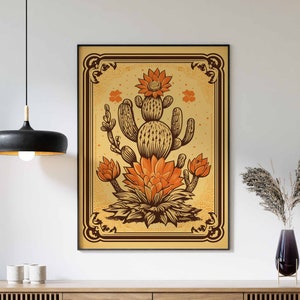 Mexikanische Kunst, rustikale Wandkunst, mexikanischer Druck, mexikanisches Poster, Wüstenpflanze Kunstdruck, rustikaler Kaktus Druck, Vintage Poster, Retro Poster
