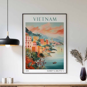 Vietnam Travel Print, Vietnam Travel Poster, Vietnam Landscape Print, Vietnamese Wall Art, Ha Long Bay Art, Southeast Asian Travel Decor