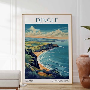Impresión de viaje de Dingle, impresión de Irlanda, Irlanda, decoración del hogar, arte mural, regalo de boda, regalo de cumpleaños, impresión digital, póster de Dingle