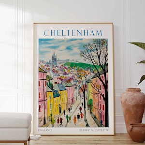 Cheltenham Travel Print Wall Art Cheltenham Wall Hanging Home Décor Cheltenham Gift Art Lovers England Art Lover Gift Cheltenham Art