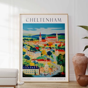 Cheltenham Travel Print Wall Art Cheltenham Wall Hanging Home Décor Cheltenham Gift Art Lovers England Art Lover Gift Cheltenham Art