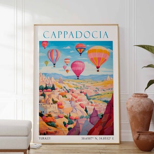 Cappadocia, Cappadocia travel print, Cappadocia art, Cappadocia poster, Cappadocia print, Cappadocia Turkey, Art print, home decor, wall art