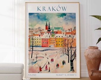 Krakow Travel Print, Krakow Poster, Home Décor, Krakow Gift, Poland Art, Krakow Travel Wall Art