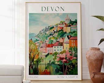 Impresión de Devon, póster de Devon, arte mural de Devon, impresión artística de Devon, obra de arte de Devon, fotografía de Devon, viajes de Devon, decoración de Devon, fotografía de Devon