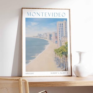 Montevideo Poster Print, Uruguay Travel Art, Cityscape Wall Decor, Montevideo Skyline, South America Print