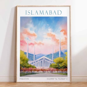 Islamabad Poster, Pakistan Travel Print, Islamabad Wall Art, Islamabad Travel Gift, Pakistan Art