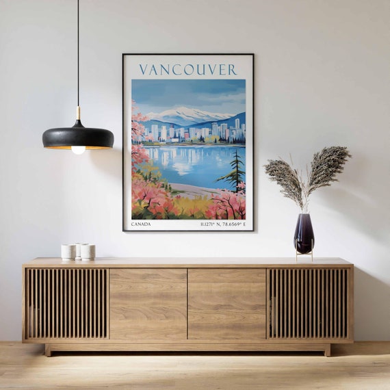 Vancouver Travel Print, Vancouver Travel Art, Vancouver Canada, Travel Poster, Popular Print
