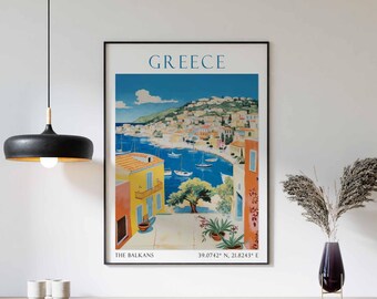 Greece Travel Print, Greece Travel Poster, Greece Wall Art, Greece Travel Gift, Greece Vacation Art, Greece Decor