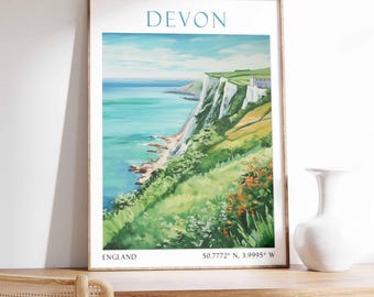 Impresión de Devon, póster de Devon, arte mural de Devon, impresión artística de Devon, obra de arte de Devon, fotografía de Devon, viaje a Devon, decoración de Devon, póster de regalo de Devon