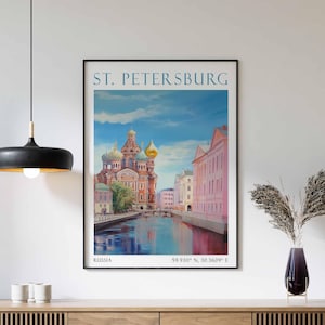 St.Petersburg Travel Poster, Russia Travel Print, St.Petersburg Home Decor, St.Petersburg Print