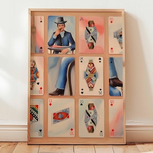 Playing Cards Print, Game Room Wall Art, Poker Decor, Card Game Poster, Deck of Cards, Modern Art Print, Man Cave Decor, Casino Artwork