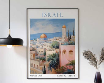 Israel Travel Print, Israel Travel Poster, Israeli Wall Art, Israel Travel Decor, Israel Travel Gift