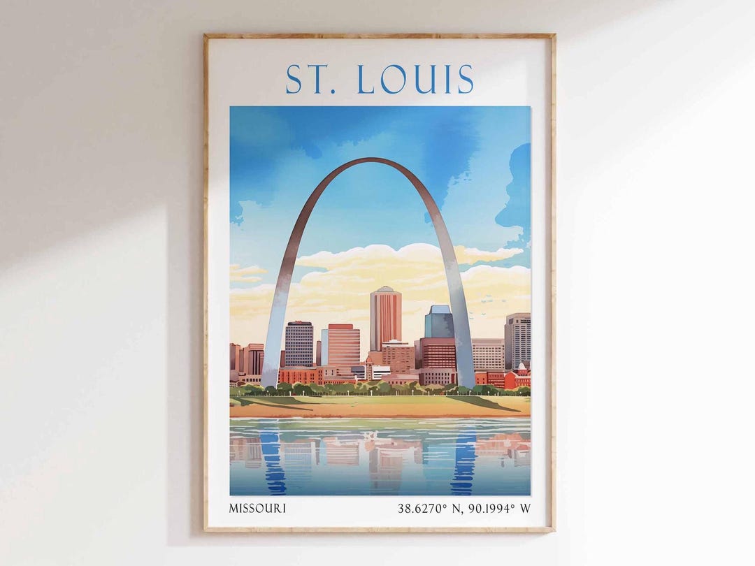 St. Louis Poster, St. Louis Art Print, Gateway Arch Print, Missouri ...