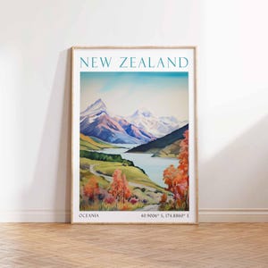 New Zealand Travel Print, New Zealand Travel Poster, New Zealand Wall Art Print, New Zealand Travel Gift
