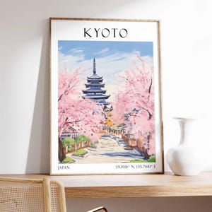 Kyoto Travel Print, Kyoto Travel Poster, Japan Wall Art, Japanese Travel Decor, Travel Gift, Japanese Wall Art, Kyoto Wall Art, Asian Print