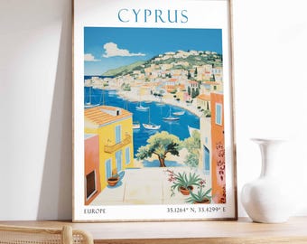 Cypern Poster, Cypern Print, Cypern Wandkunst, Cypern Vintage Print, Cypern Geschenk