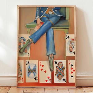 Playing Cards Print, Game Room Wall Art, Poker Decor, Card Game Poster, Deck of Cards, Modern Art Print, Man Cave Decor, Casino Artwork