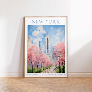 New York Print, Empire Statue Building, plakat New York, kochanek New York, sztuka New York, wydruk New York podróż, wydruk podróżny
